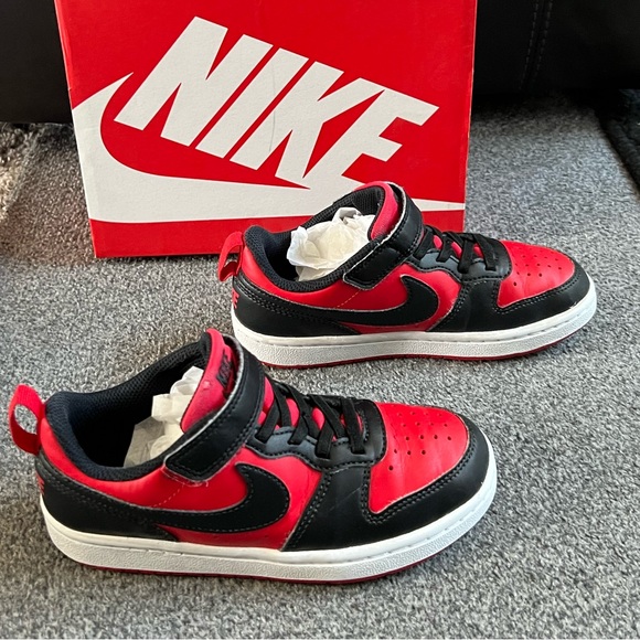 Nike Kids Borough Low Recraft in Black Red Black and Red Sneakers - Picture 4 of 12